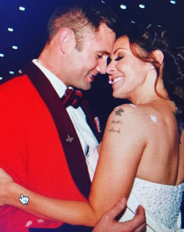Kym Marsh and her partner on their wedding day