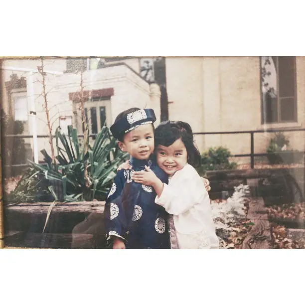 Lana Condor with her brother when they were young