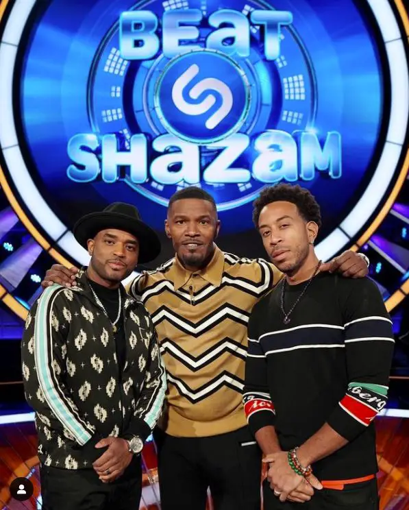 Larenz Tate with Jamie Foxx and Ludacris on 'Beat Shazam'