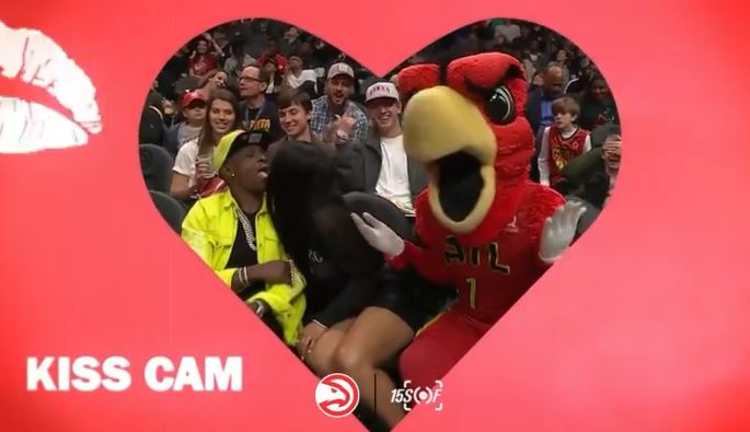 Lil Boosie and his girlfriend on Kiss Cam