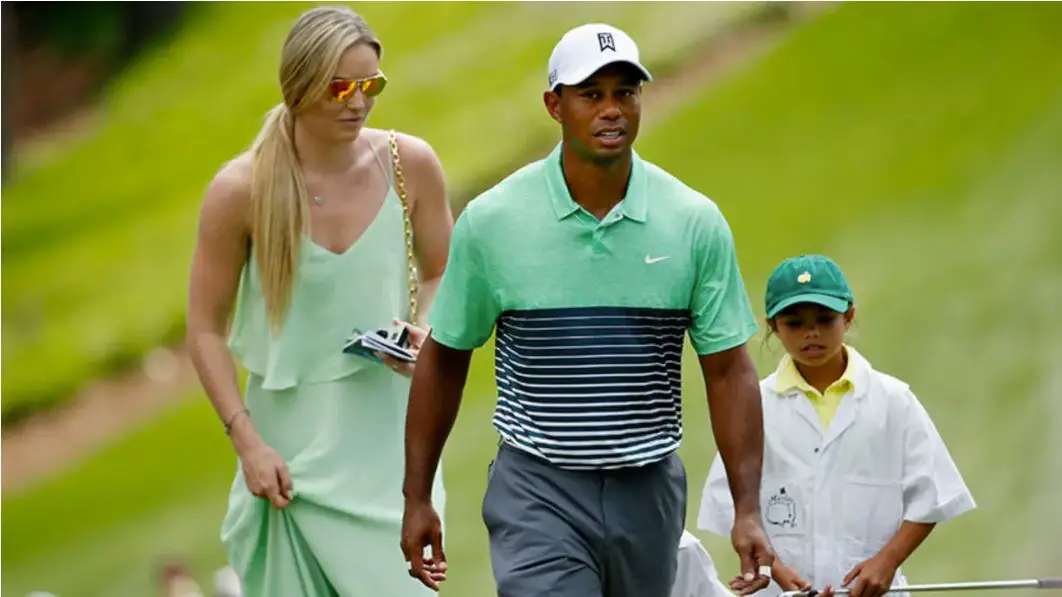 Lindsey Vonn with Tiger Woods in April 2015