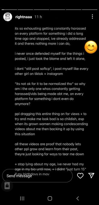 Luvtheflex responds to the criticisms of child p**n and harassment she has received on TikTok and Instagram.