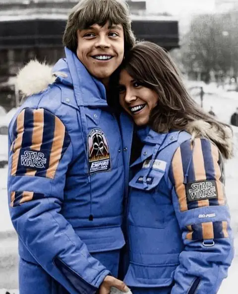 Mark Hamill with Carrie Fisher in an old photograph.