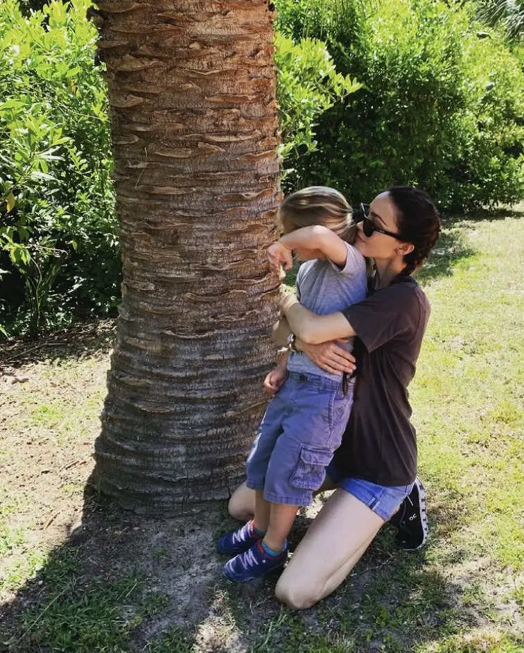 Mel Gibson's girlfriend Rosalind Ross with their son Lars