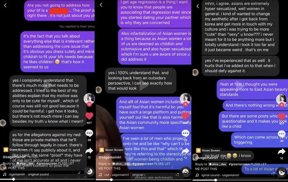 Miko leaked texts between her and Hannah Kae on TikTok