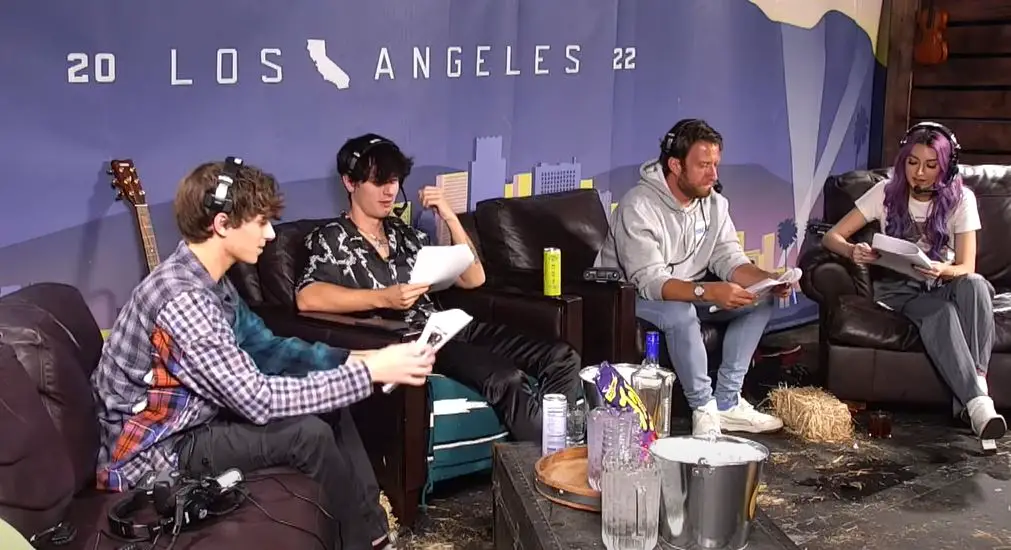 Dave Portnoy, Josh Richards,Â Brianna LaPaglia, and Bryce Hall discussing Olivia Ponton cheating on KailaÂ Novak 