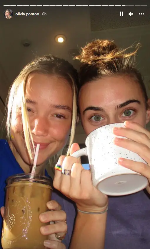 Olivia Ponton posts a picture of her and girlfriend Kaila Novak via story.