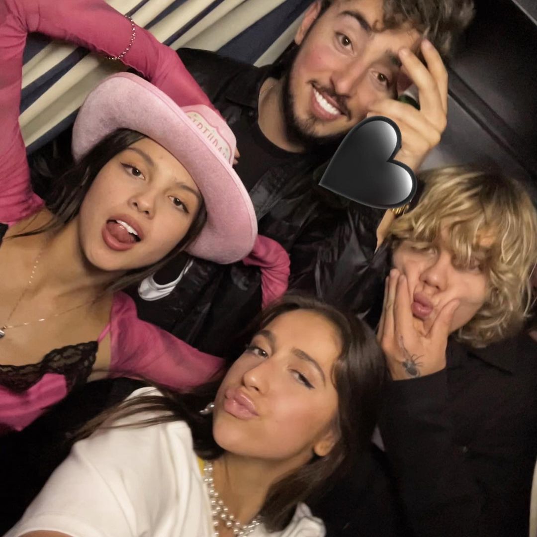 Olivia Rodrigo (left) and Zack Bia (left) clicked at the singer's birthday bash.