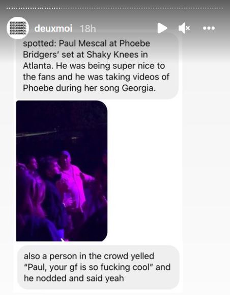 Of Course, Paul Mescal Thinks Girlfriend Phoebe Bridgers Is Cool