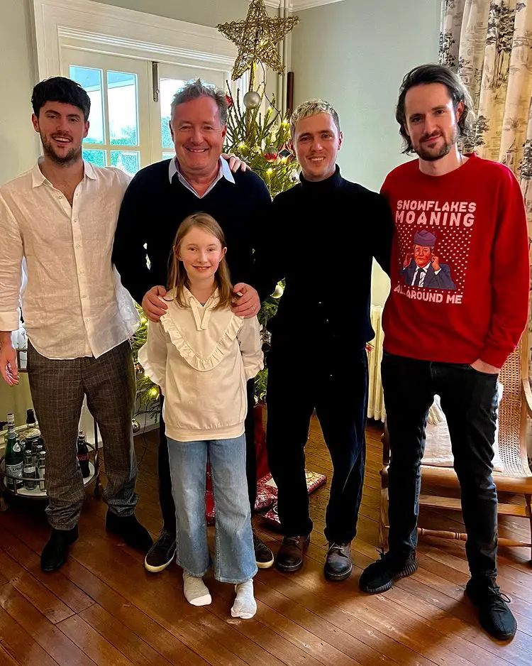Piers Morgan with his children on Christmas 2021.