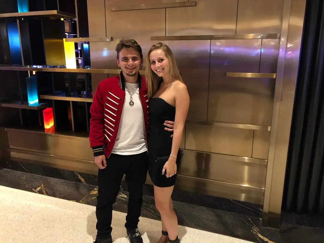 Prince Jackson and his girlfriendÂ Molly Schirmang posing with radiant smiles.