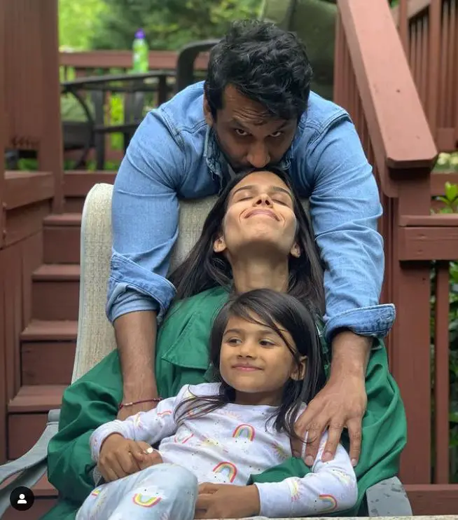 Ravi Patel with wife Mahaley Patel and daughter Amelie