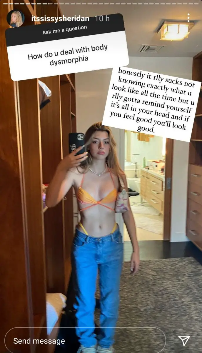 Sissy Sheridan's Instagram Stories.