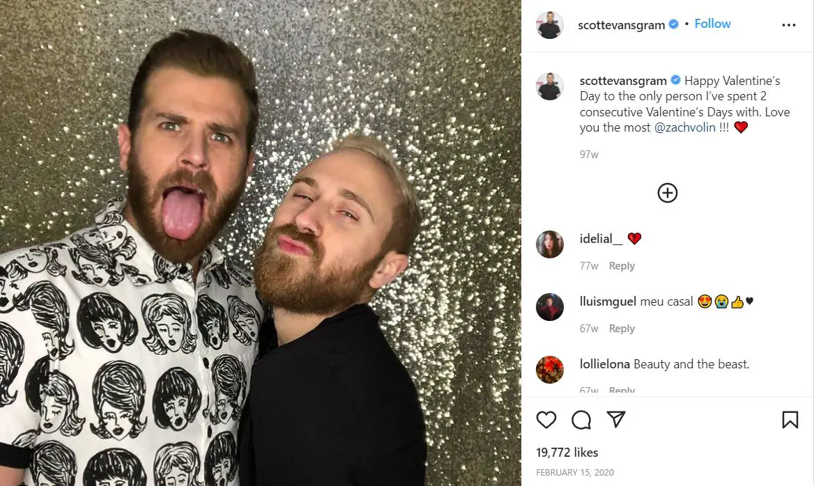 Scott Evans with ex-boyfriend Zach Violin