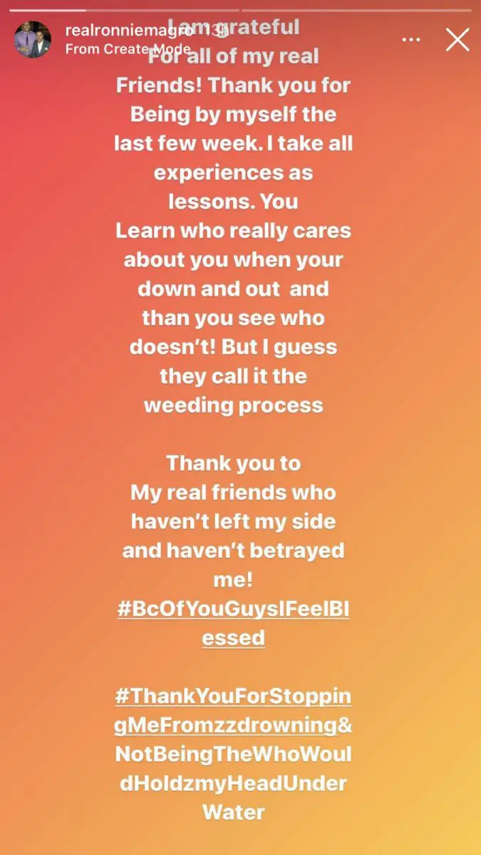 Screenshot from Ronnie Ortiz-Magro's Instagram Story