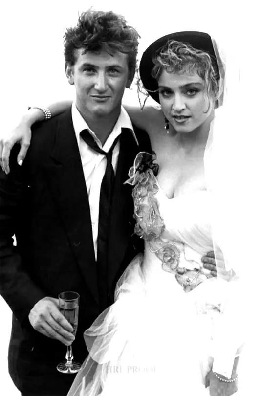 Sean Penn and Madonna snapped at their wedding in 1985.