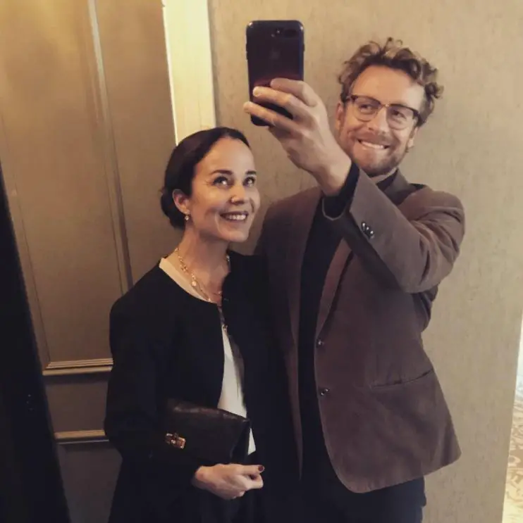 Simon Baker with estranged wife Rebecca Rigg