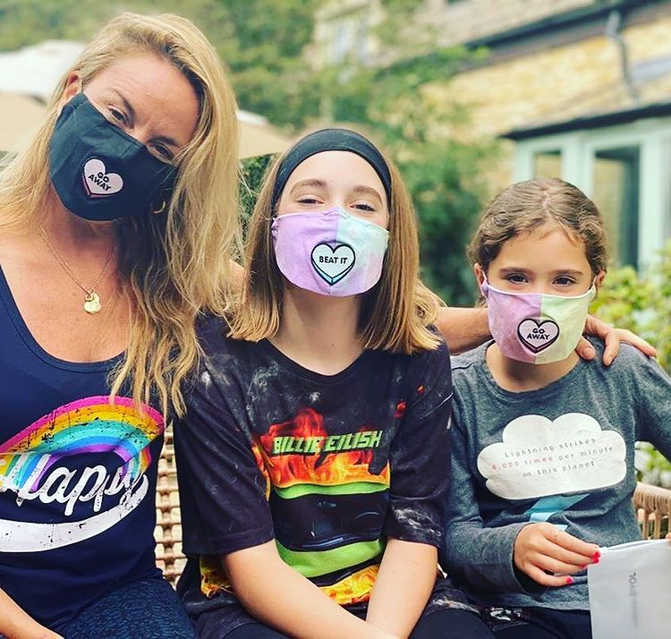 Tamzin Outhwaite with her children, Marnie Mae Ellis and Florence Elsie Ellis.