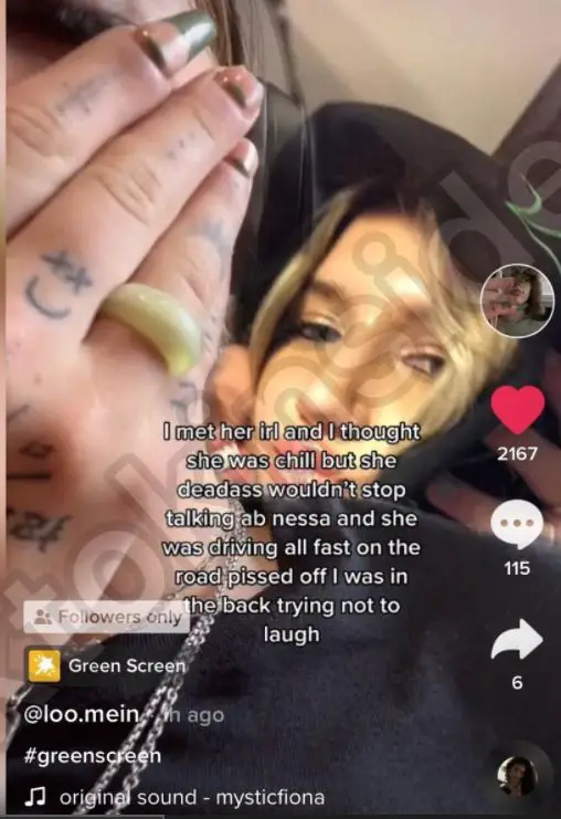 tiktokinsiders post on Lauran Grace and Mads Lewis drama