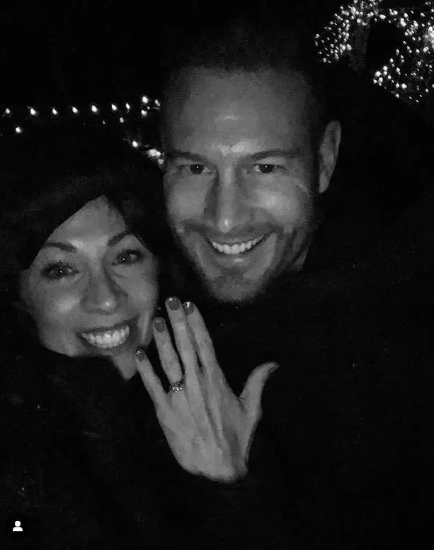 Tom Hopper's wife Laura Hopper shows off her engagement ring.