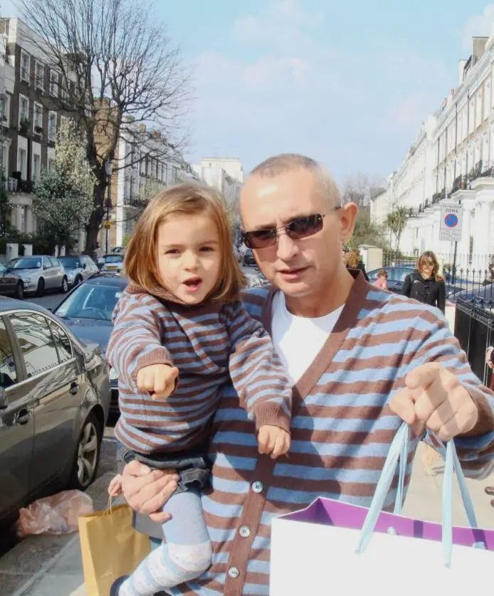 Trinny Woodall's late ex husband Johnny Elichaoff and their daughter Lyla.