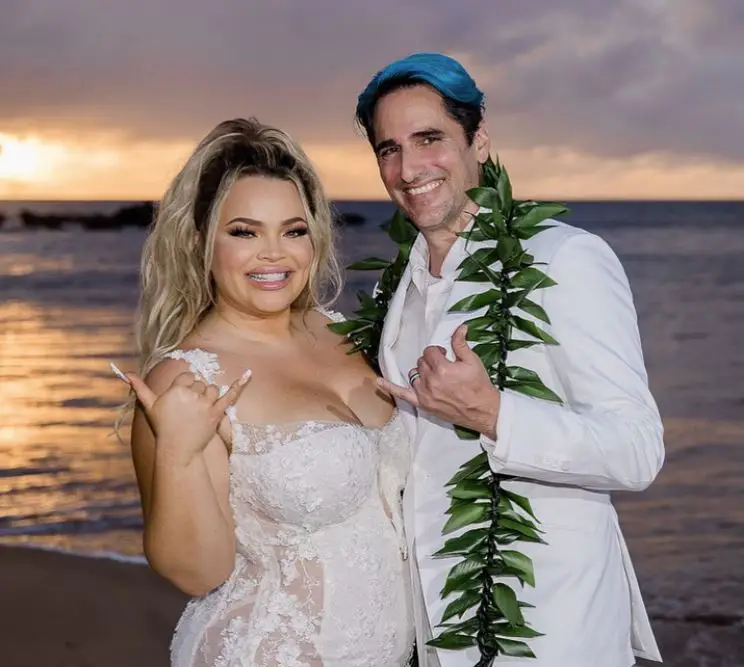 Trisha Paytas, who once dated Anthony Michael Hall, and Moses Hacmon on their second wedding.