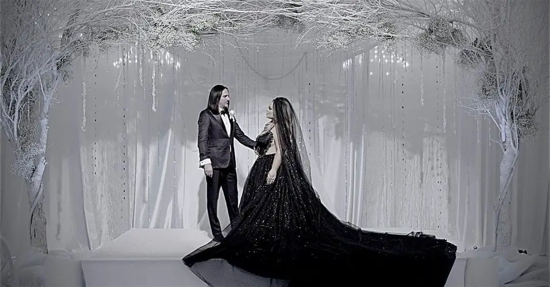 Trisha Paytas and Moses Hacmon at their wedding. 