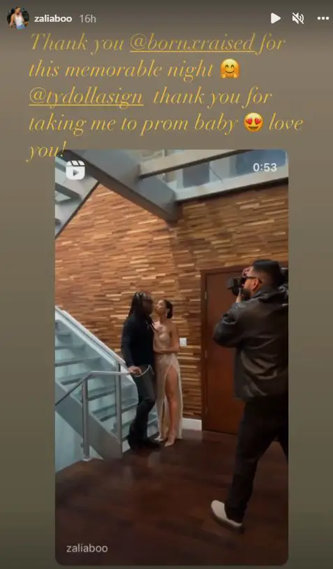 Ty Dolla Sign and girlfriend Zalia on her first prom.