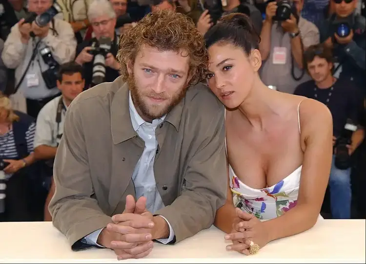 Vincent Cassel with his first wife, actress Monica Bellucci, at the 2002 Cannes Film Festival.