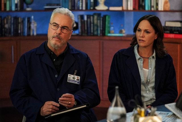 The iconic duoÂ William Petersen and Jorja Fox at the set of 'CSI.'