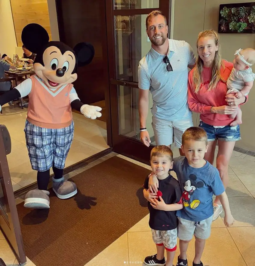 Adam Theilen spending family time with his wife Caitlin and children.