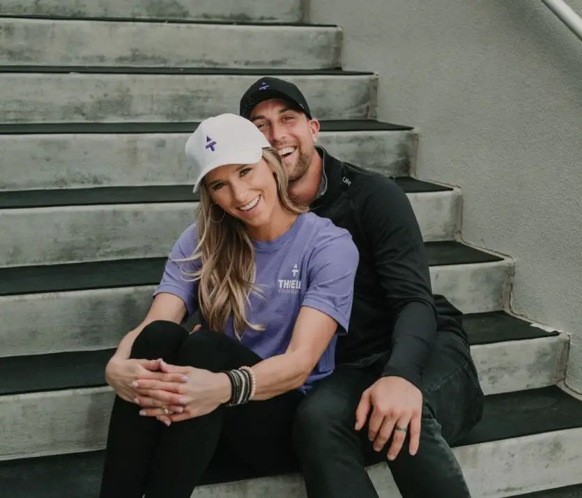 Adam Thielen with his wife Caitlin Thielen.