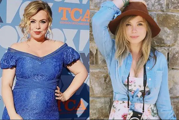 Amanda Fuller before and after her weight gain.