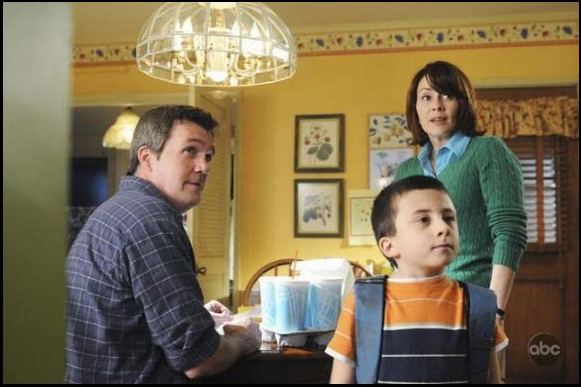Atticus Shaffer with Patricia Heaton and Neil Flynn in The Middle