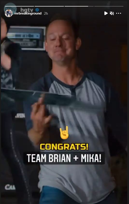 Brian Kleinschmidt showing his happiness in Instagram Stories.