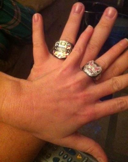 Chad Dukes flaunting his wedding ring with wife..