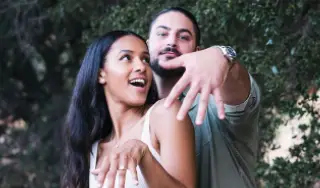 David Bakhtiari after he proposed to his girlfriend