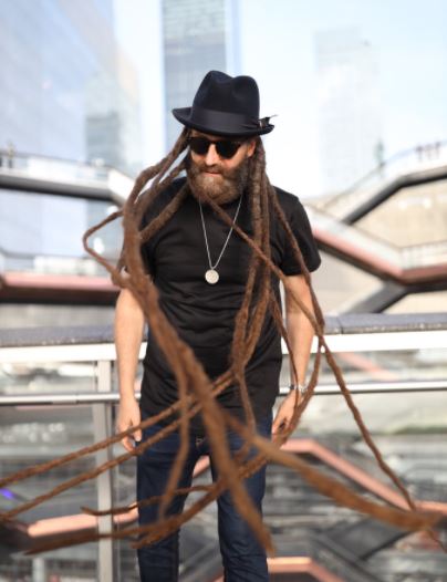 David Diamante flaunts his 33-year-old hair. 