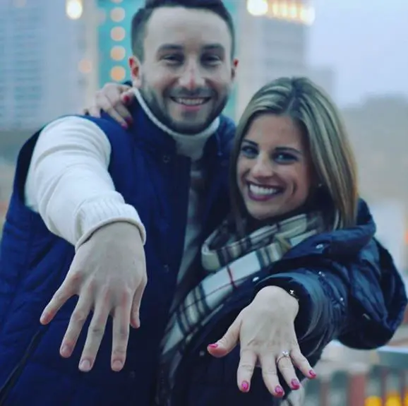 Kim DeGiulio flaunts her engagement ring postedÂ onÂ 26 December 2017.