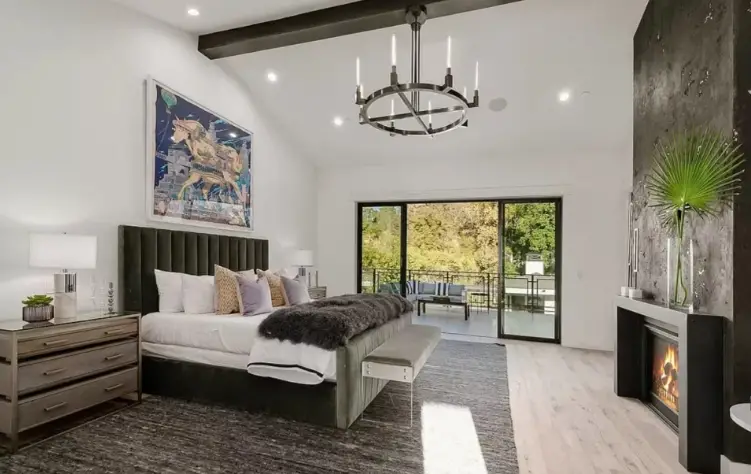 Brim's Encino house's master bedroom