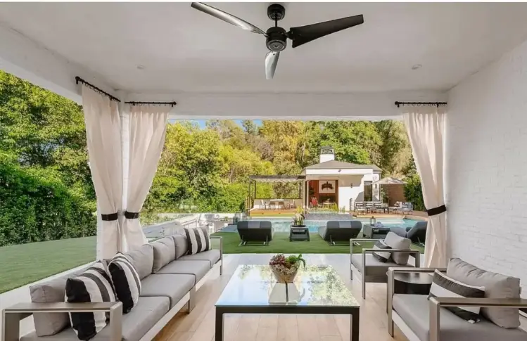 Steelo Brim's mansion's al fresco lounge space