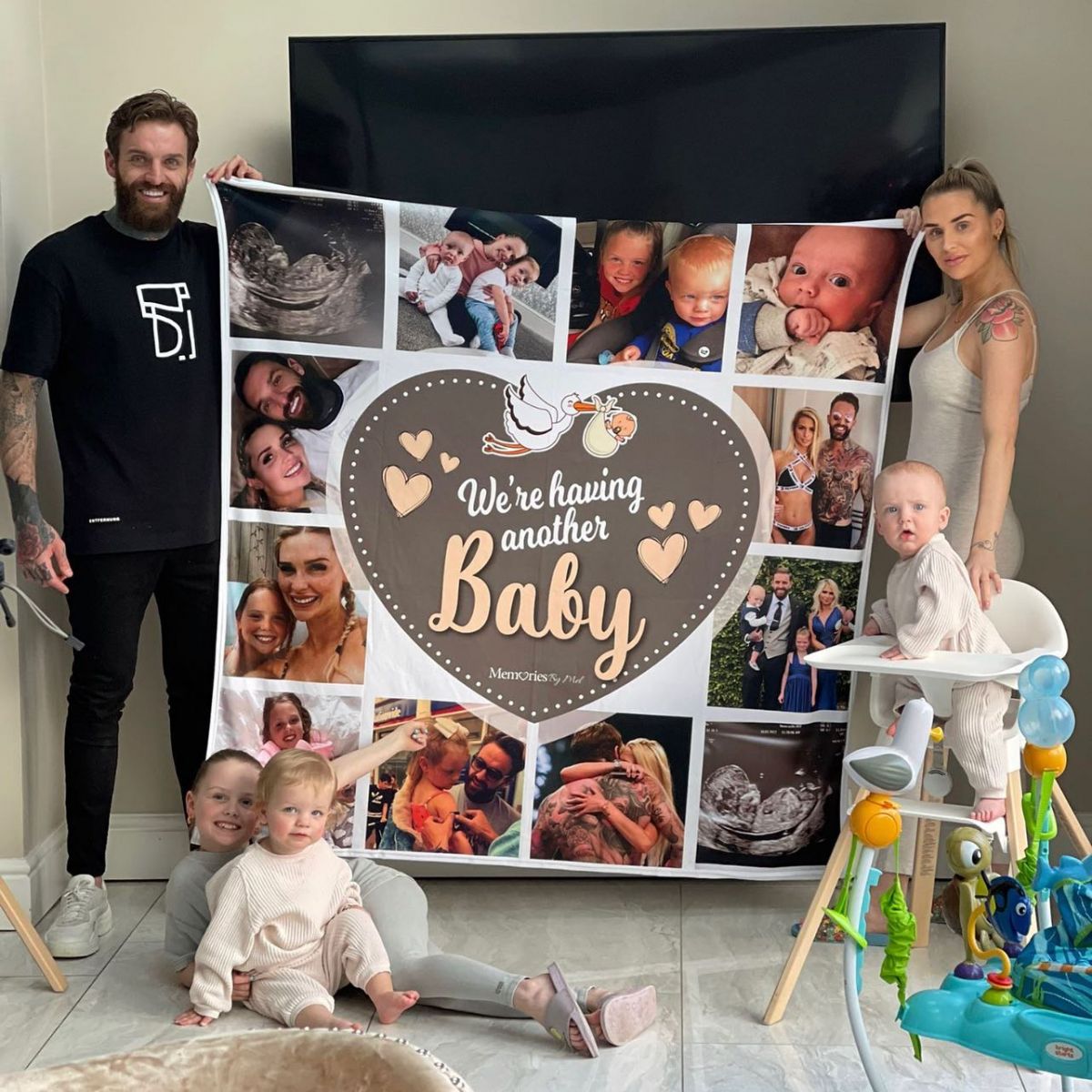 Aaron Chalmers and his girlfriend, Talia Mia, announce the imminent arrival of their fourth kid.