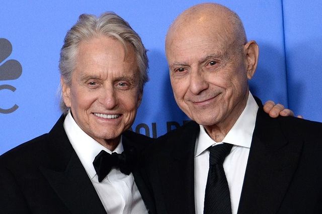 Alan Arkin, who has been plagued with death hoax, with Michael Douglas, in 2019. 