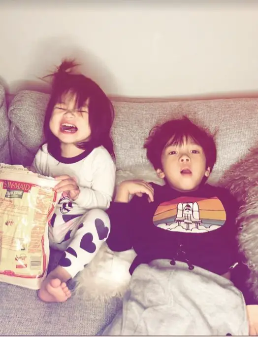 Antonio Cupo's two children, son Brando (right), and daughter Chiara (left).