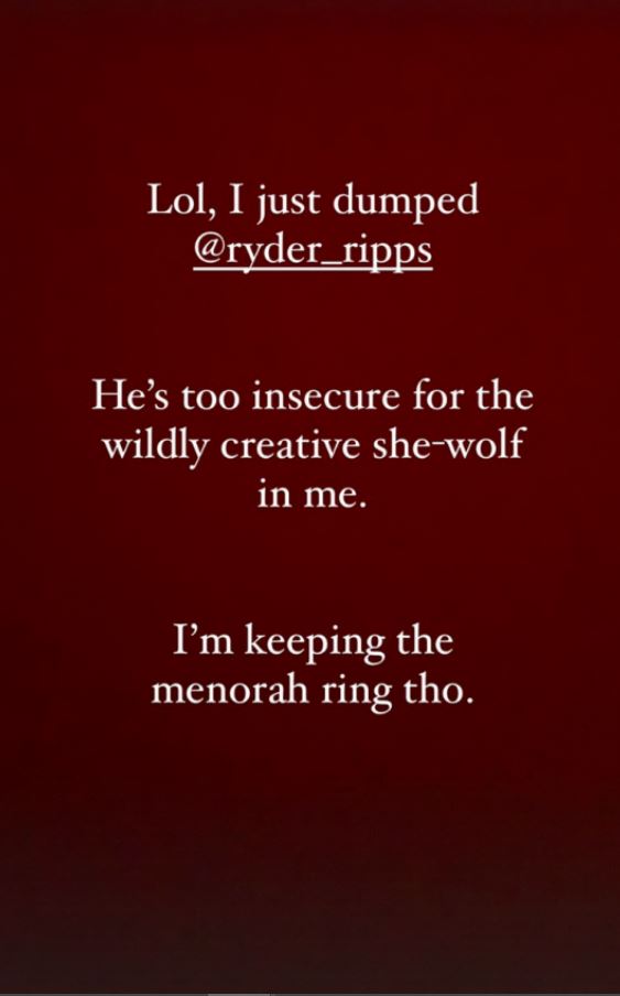 Azealia Banks shared she broke up with boyfriend Ryder Ripps via Instagram Stories