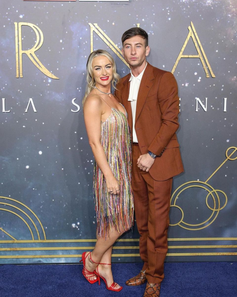 Barry Keoghan with his girlfriend, Alyson Sandro, at the premiere of Eternals in October 2021