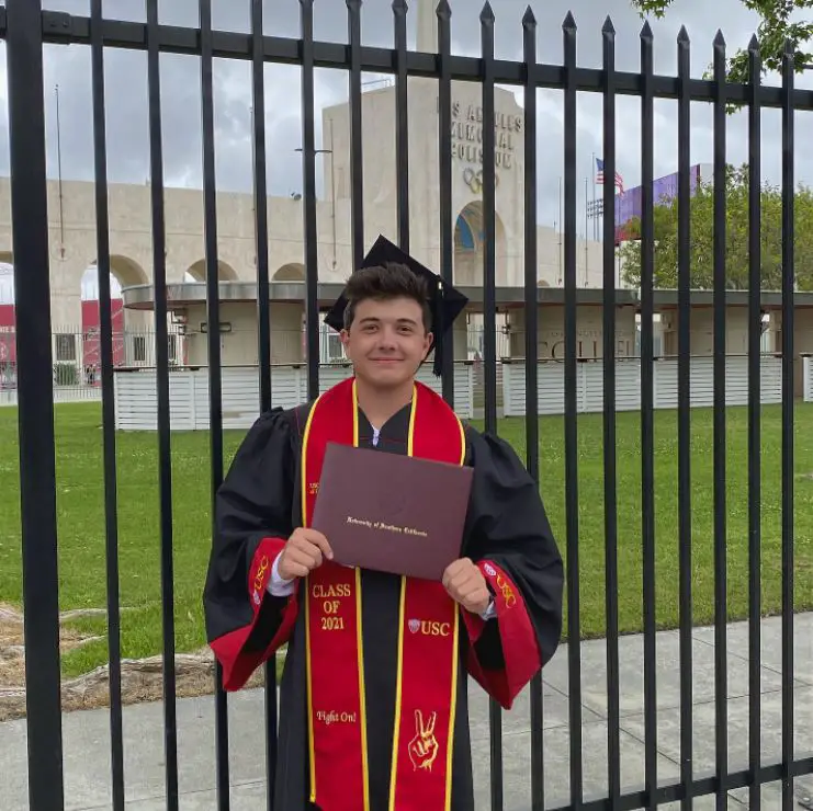 Bradley Steven Perry celebrating his graduation