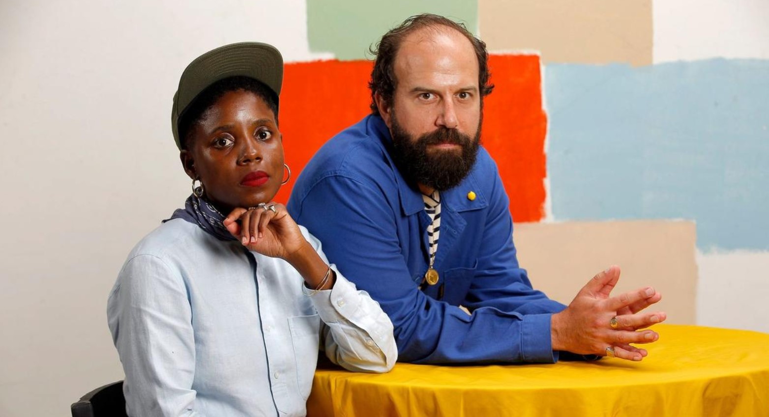 Brett Gelman with his ex wife, Janicza Bravo.