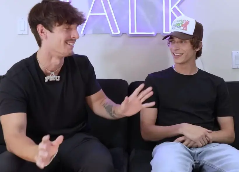 Josh Richards and Bryce Hall talking about Richards getting back together with Nessa Barrett