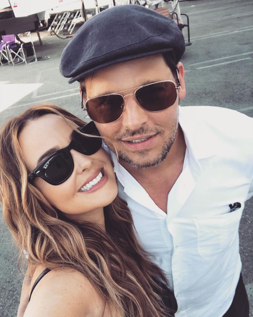 Camilla Luddington with her on-screen husband on Grey's Anatomy, Justin Chambers